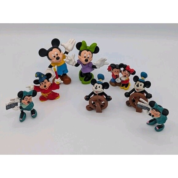 Vintage Disney Mickey Minnie Mouse PVC Figures Lot of 8 Figurines 1980s-1990s - Picture 1 of 3